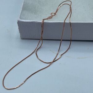 NWT 17” Rose Gold over sterling silver box chain. Delicate minimalist